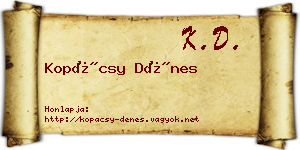 Kopácsy Dénes névjegykártya